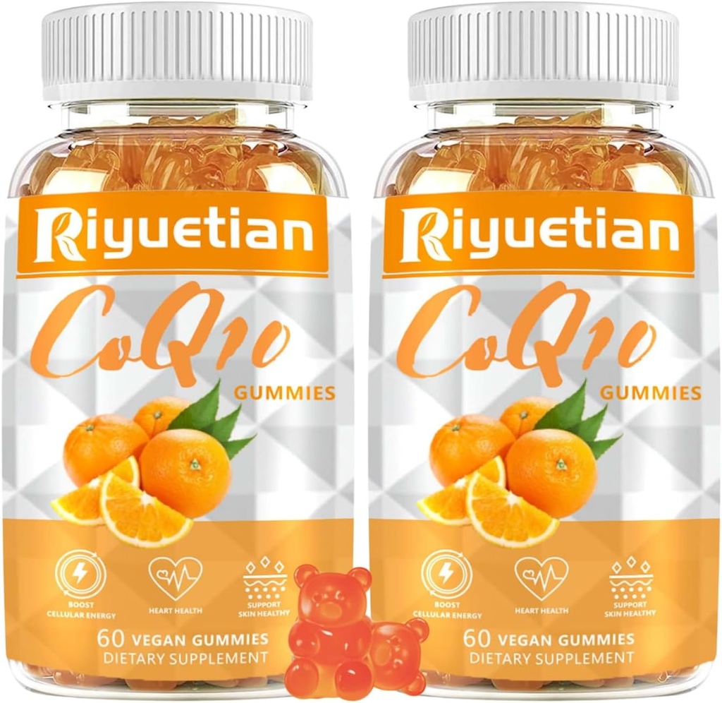 2 packCOQ10 Gummies - CoQ10 500mg + Omega-3 EPA / DHA + Magnesium Glycinat + Zinkcitrat, for at understøtte hjertets sundhed, energiproduktion, immunsystem og mineralabsorption