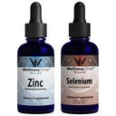 WellnessOne Ionic Liquid Zink & Selenium Liquid Drops - Zink Selenium Bundle til støtte immunsystem & Thyroid & Heart Health - 1.67 fl oz Zink & Selenium Liquid Drops