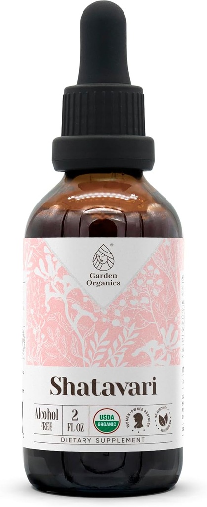 Shatavari USDA Organic Alcohol- Free Extract MSD 124; Kosttilskud, højpotens Tinktur MSD 124; Natural Certified Organic Shatavari (Asparagus racemosus) Tørret rod (2 oz)