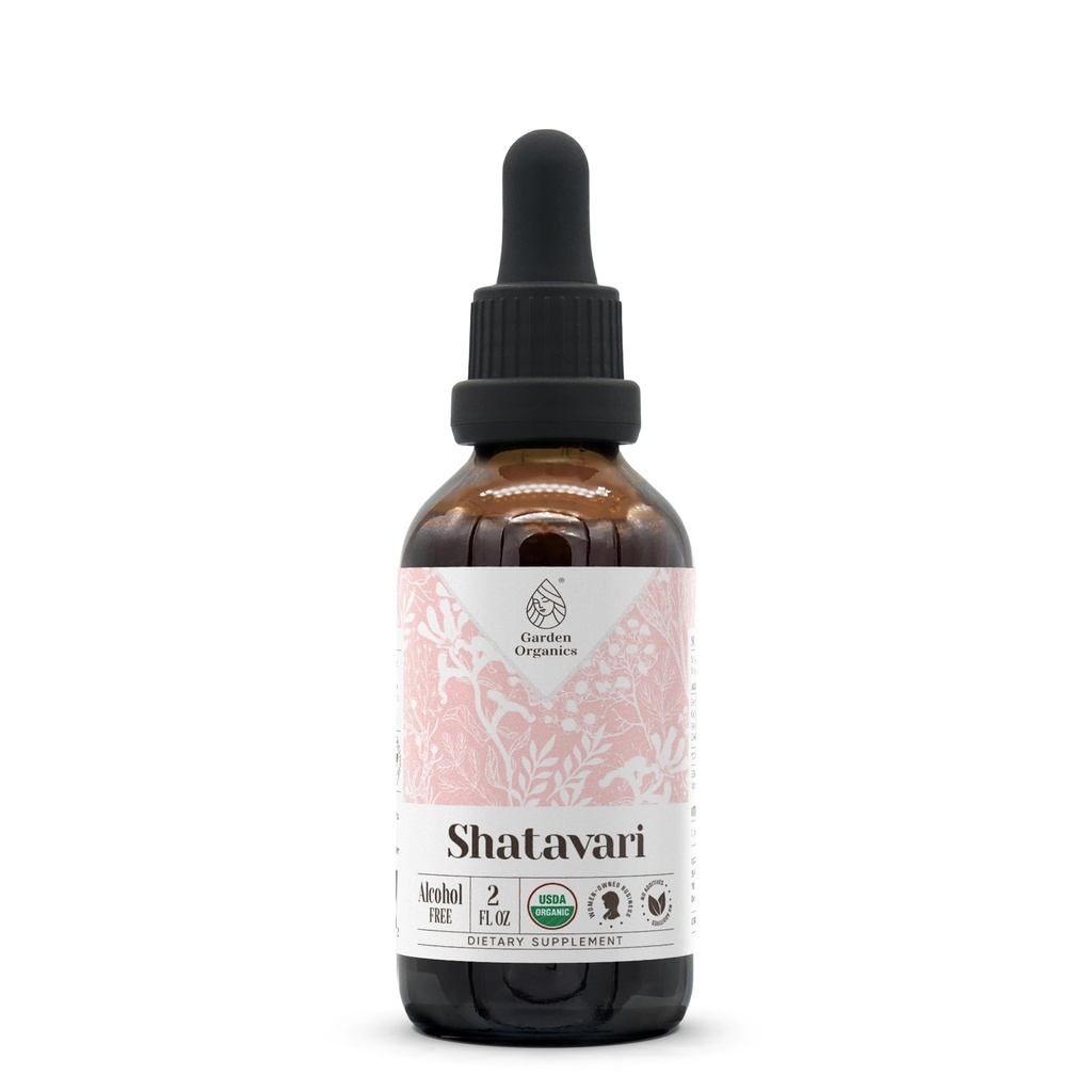 Shatavari USDA Organic Alcohol- Free Extract MSD 124; Kosttilskud, højpotens Tinktur MSD 124; Natural Certified Organic Shatavari (Asparagus racemosus) Tørret rod (2 oz)