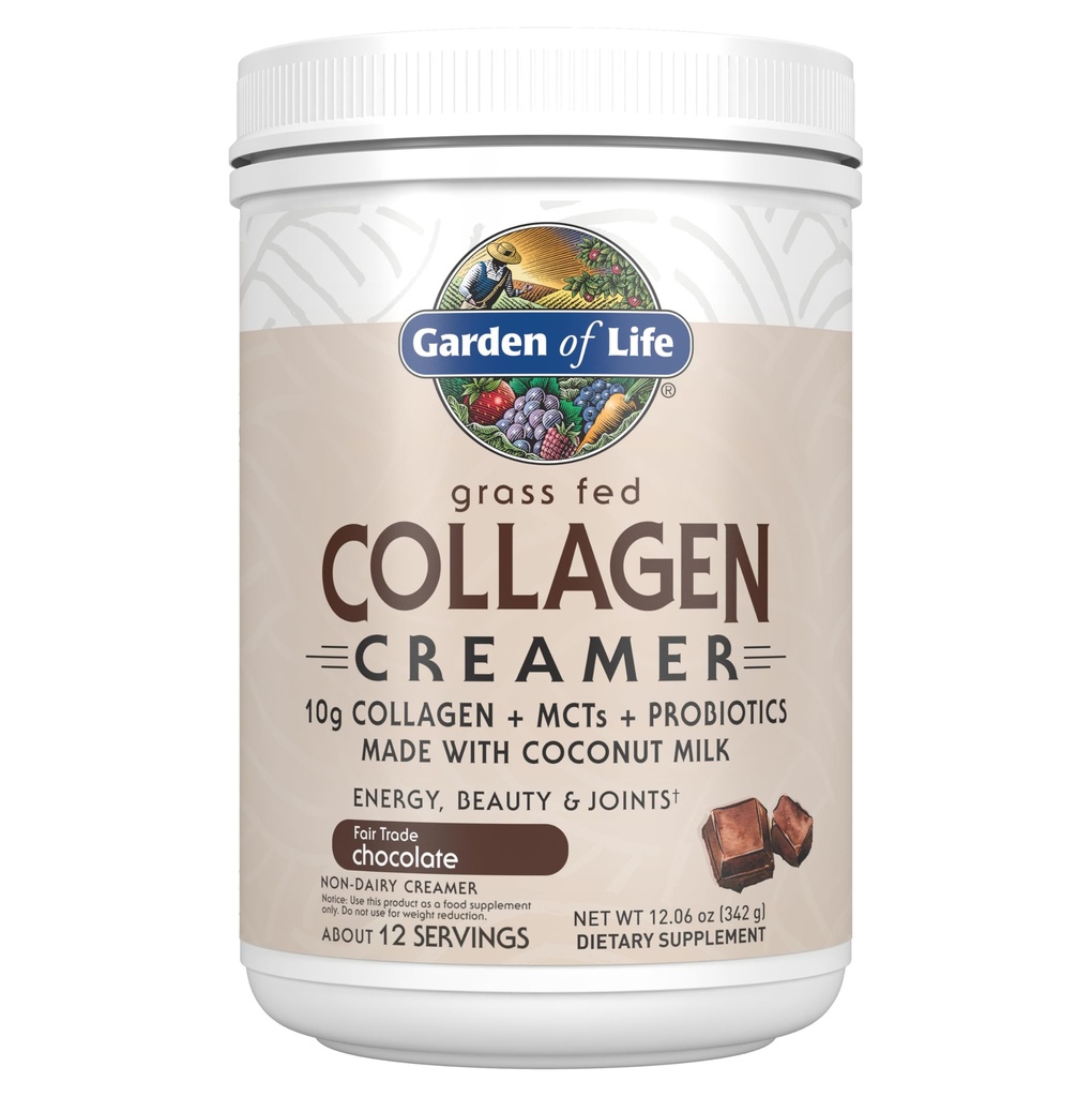 Have of Life Grass Fed Collagen Creamer Powder - Chokolade, 12 Servering, Pulver til kaffe energi skønhed Joints, Collagen Peptider med kokos MCTs, Keto Protein Kosttilskud