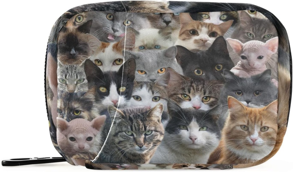Racer Katte Pill Box 7 Dag Pill sag Rejsepille Organizer Bag med lynlås Pill Holder Portable ugentlige sag Kompakt størrelse for vitamin supplement