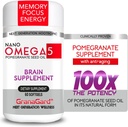 Nano Pomegranat Supplement Clinically Proven Brain Supplement med Anti Aging, Nanotech Levere 100 gange Kraften af Pomegranat frø olie i sin naturlige form, 1 flaske 60ct