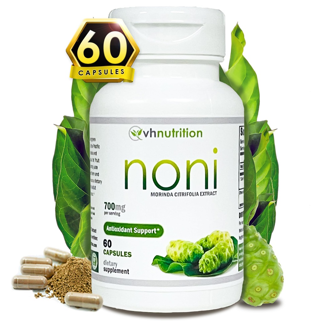 VH NONI Kapsler: 124; 700mg Morinda citrifolia Extract Pills: 124; Natural Antioxidant Support to Support Well- Being, Energy, and Vitality: 124; 60 Kapsler: