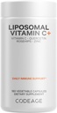 Kodeage Liposomal C-vitamin 1500mg med zink, hyldebær, Citrus Bioflavonoider Grapefrugt, Lemon, Orange Powder, Quercetin & Rose HIPS Frugt - Vegan supplement - Non- GMO, Vegan piller, 180 Kapsler