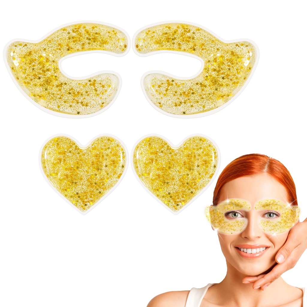 Genanvendelige Gel Eye Pads - Cooling & Warming Eye Compress for Reducing Puffiness, Circles, Rynker & Rødme - Smerte Relief & Afslapning