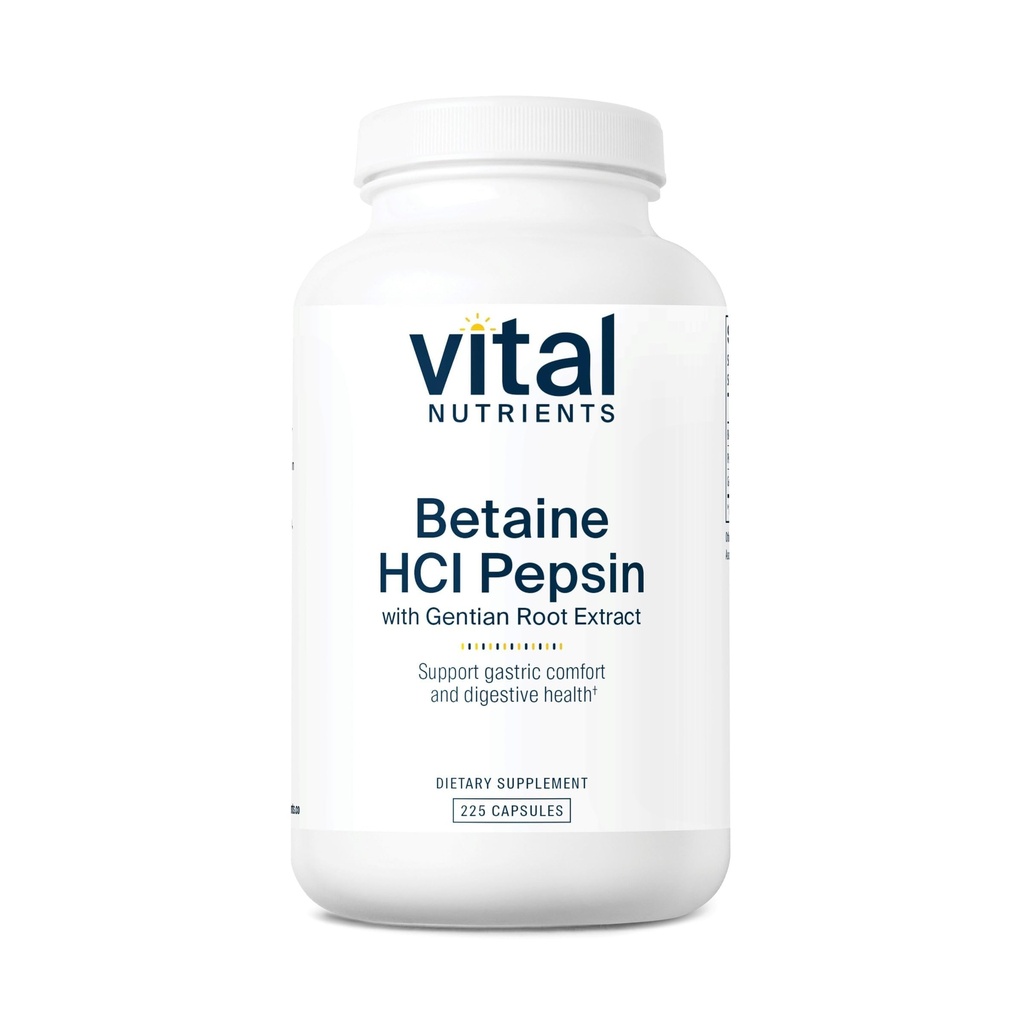 Vital Nutrients Betaine HCL Pepsin med Gentian Root Extract