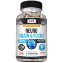Kaya Naturals - Neuro Brain for Memory & Focus - Nootrop Energy Capsule - Nootrop Brain Support Supplement - Focus & Concentration & Learning Nøjagtighed - Kognitiv funktion - 180 Tæl