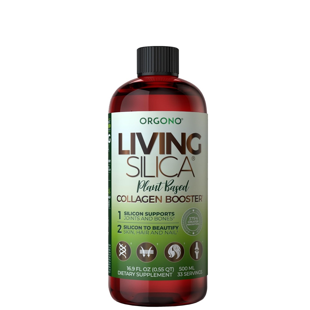 Living Silica Plant Based Collagen Booster | Vegan | Supports Healthy Collagen and Elastin Production for Joint & Bone Support, Glowing Skin, Strong Hair & Nails 500 ml | 16.9 Fl Oz