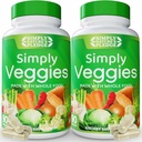 Simply Nature 's Pledge - 90 Veggie Capsules - 2 Month Supply - Lavet med hele fødevarer Superfood, pakket med Beta Caroten & 18 Forskellige grøntsager - 100% Soy Free