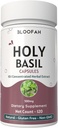 Holy Basilikum Leaf Kapsler 500mg • 124; Koncentreret 10: 1 Uddrag Ocimum tenuiflorum • Herbal Supplement • 124; Non- GMO, Gluten- Free • 124; Let at synke (120 Tæl (pakke med 1))
