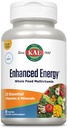 KAL Enhanced Energy Supplements, Once Daily Whole Food Multivitamin for Women and Men, Iron Free, 23 Essential Vitamin, Minerals, Super Foods, fordøjelsesfremmende enzymer, 60- Day Garanti, 60 Serv, 60 VegTabs