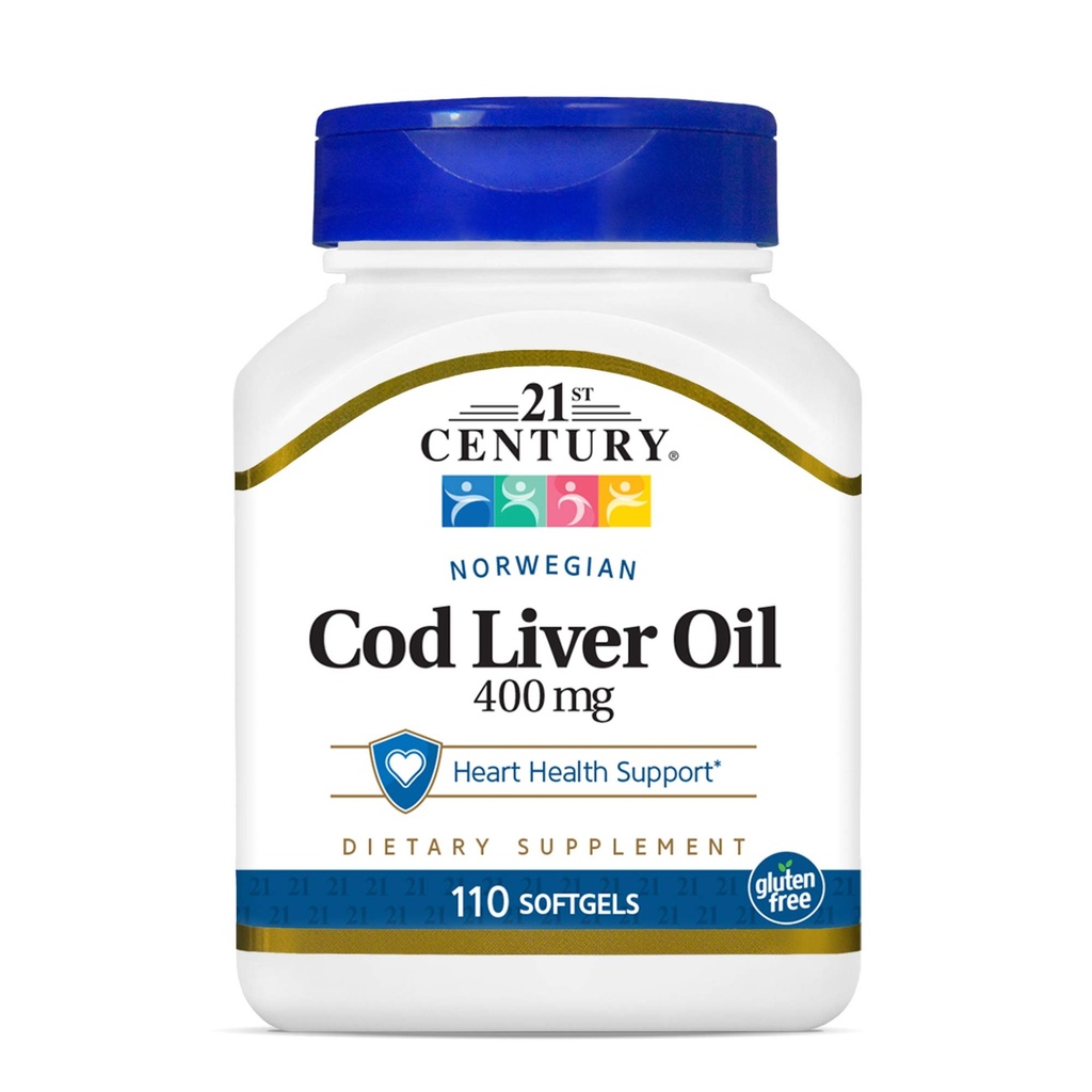 21. århundrede Norwegian Cod Lever Oil, 400 mg, 110 Softgels