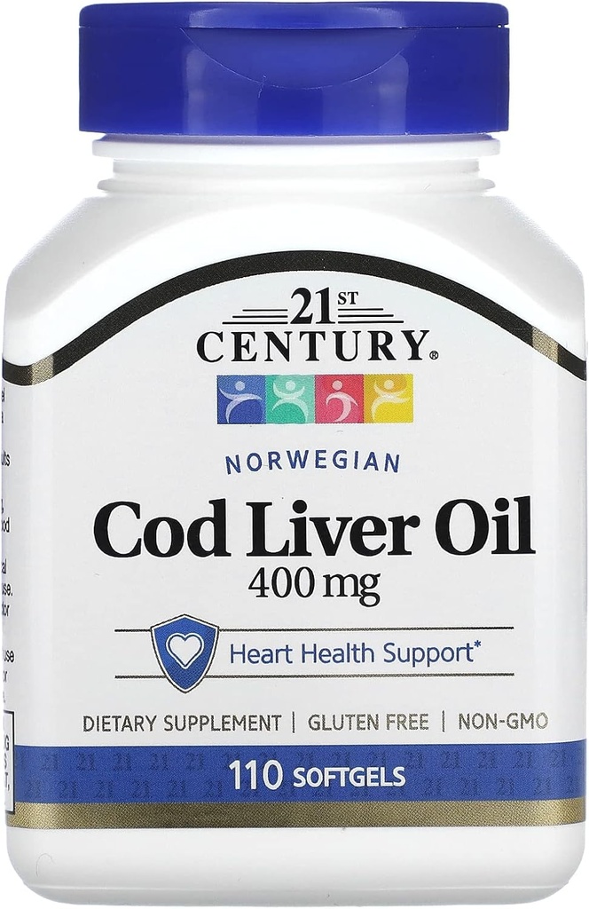 21. århundrede Norwegian Cod Lever Oil, 400 mg, 110 Softgels