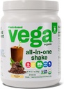 Vega Organic All- in- One Vegan Protein Powder Mocha (9 Servere) Superfood Ingredienser, Vitaminer for Immunitet Support, Keto Friendly, Pea Protein for Women & Men, 12.7oz (Packaging May Vary)