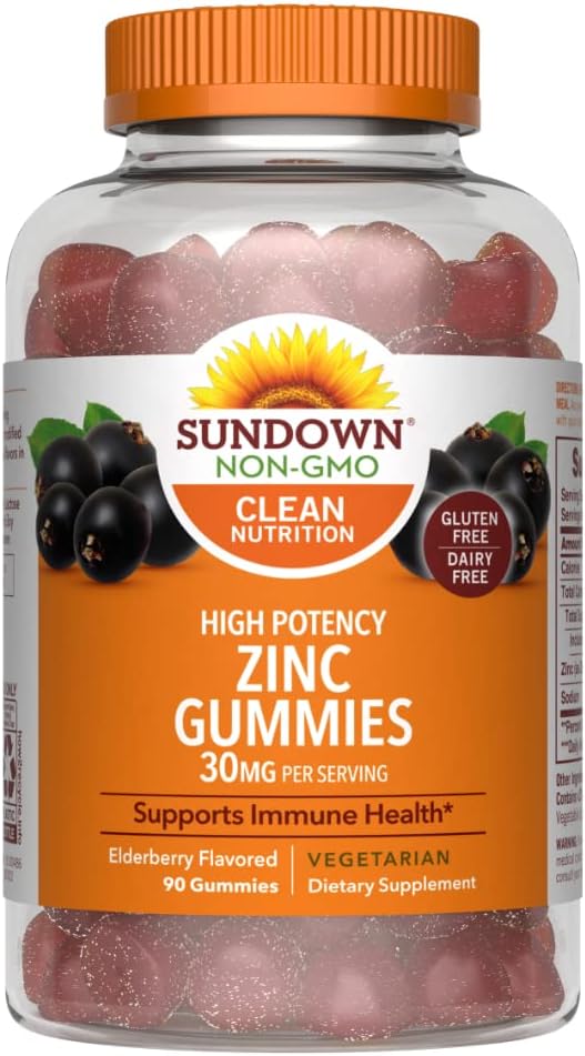 Sundown High Potence Zink Gummies, 90 Greve