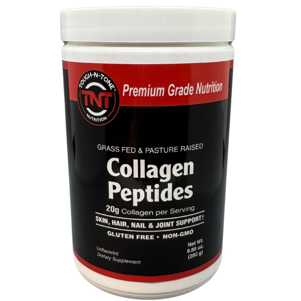 TOUGH-N-TONE Collagen Peptides Powder – Grass-Fed, 280g | 20g Protein per Serving, Unflavored, Non-GMO, Gluten-Free, Dairy-Free, No Sweeteners or Fillers – Supports Skin, Hair & Digestive Health