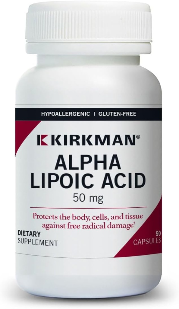 Kirkman - Alpha Lipoic Acid 50 mg - 90 kapsler - Potent antioxidant - Beskytter mod skadelige radikaler - Hypoallergen