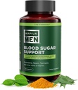 Blood Sugar Support Supplement med Gymnema, Neem, gurkemeje, og andre urter og vitaminer, Understøtter normale blodsukkerniveauer, 60 dages forsyning, 120 kapsler