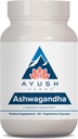 Ayush Herbs Ashwagandha Kapsler - Ashwagandha til mænd og kvinder, Ashwagandha Kosttilskud, Pure Ashwagandha Root Powder til stress, 500mg per pil- 60 Vegetariske Caplets (1 Greve)