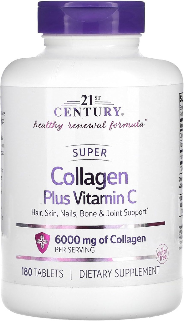 21. århundrede Super Collagen Plus C-vitamin tabletter, 180 greve