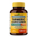 Sandhu Herbals Økologisk gurkemeje 120 Kapsler med Bioperine Black Pepper Extract Supplement 124; 1500mg med 95% Curcuminoids