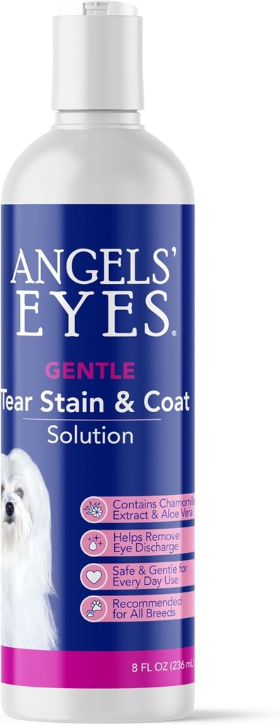 ANGELS 'Eyes Gentle Tear Stain Solution for hunde og katte Note 124; 8 oz Solution for Eye Area and Face