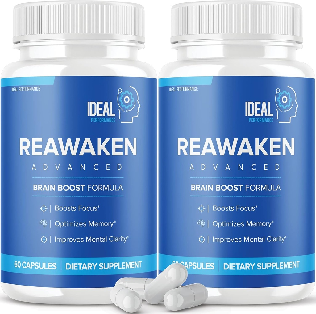 Reawaken Brain Boost supplement til hukommelse avanceret formel (2 pakke - 120 kapsler)