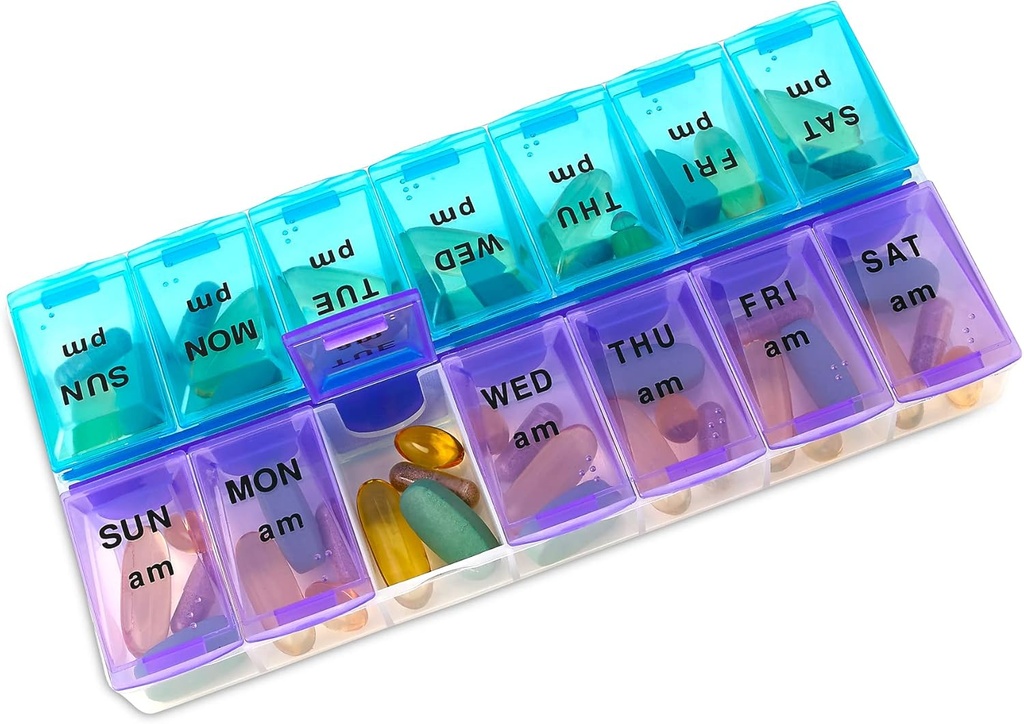 MEDca Weekly Pill Organizer, Twice- a- Day, 1 Pill Organizer