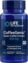 Life Extension CoffeeGenic ® Green Coffee Extract, 400 mg, standardiseret for 50% chlorogensyre, After- Meal Metabolisme Support, Gluten Free, Non- GMO, Vegetar, 90 Kapsler