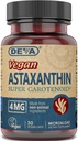 Deva Nutrition Vitamin Astaxanthin 4mg, Vegan, Lavet af Haematococcus Pluvialis Mikroalger, 30 kapsler, 1- Pack