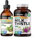 BIO KRAUTER Ashwagandha Tincture 4 Fl. Oz. & Milk Thistle 250 Kapsler