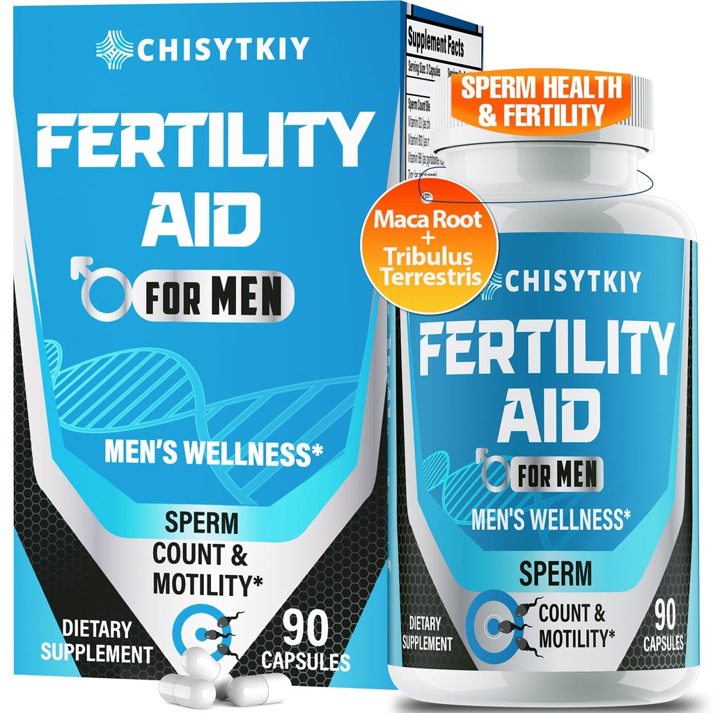 Mandlige fertilitet kosttilskud, Avanceret fertilitet supplement til mænd Optimal Sperm Count motilitet & T- niveau med Maca Root, Tribulus Terrestris, Zink, CoQ10, Pre Conception for ham, 90 Caps