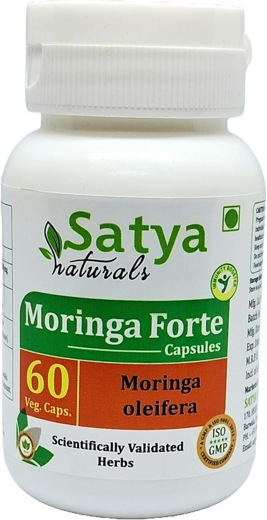 Moringa Forte Capsule 500 mg. 60 Veg. Capsule Note 124; Sahijan (Moringa Oleifera) Uddrag Kapsler til mænd og kvinder