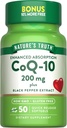 Nature 's Truth CoQ10 200mg Softgels against 124; 50 Greve Note 124; Enhanced Absorption Support 124; Plus Black Pepper Extract; 124; Non- GMO, Gluten Free