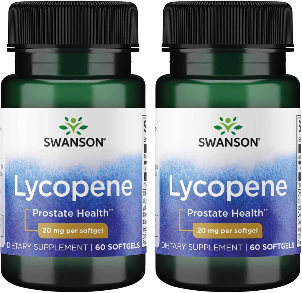 Swanson Lycopene - Natural Supplement Fremme Prostata sundhed, hjerte sundhed, & støtter blodtryk inden for det normale område - Herre sundhed supplement - (60 Softgels) 2 Pack