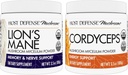 Host Defense Bundle med Lions Mane Powder, 3,5 oz & Cordyceps Powder, 3,5 oz - Support Brain Health, Memory & Focus - Support ImmunHealth & Energy *