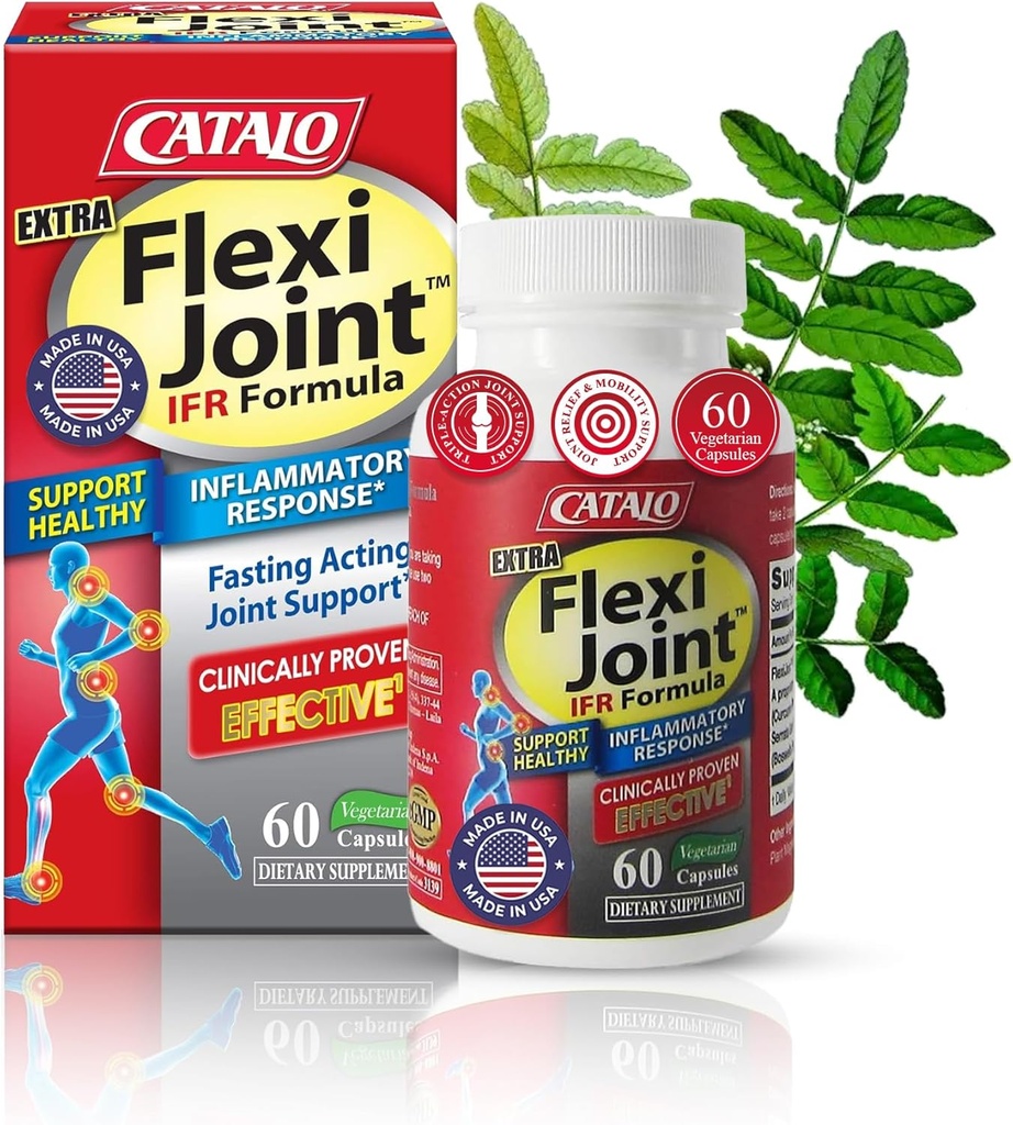 CATALO Extra FlexiJoint IFR Formel - med Meriva gurkemeje Phytosome, ApressFlex & Casperome Boswellia - 60 kapsler
