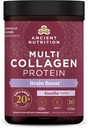 Ancient Nutrition Collagen Powder Protein, Multi Collagen Protein, Hydrolyzed Collagen Peptider understøtter hud og negle, Fælles tillæg (Brain Boost, 45 Servere)