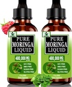 (2 Pack) Organic Moringa Liquid Drops for Energy,Metabolism Immune Support,Moringa Leaf Extract 6X Absorption Than Powder Capsules,Green Superfood Supplement for Women Men