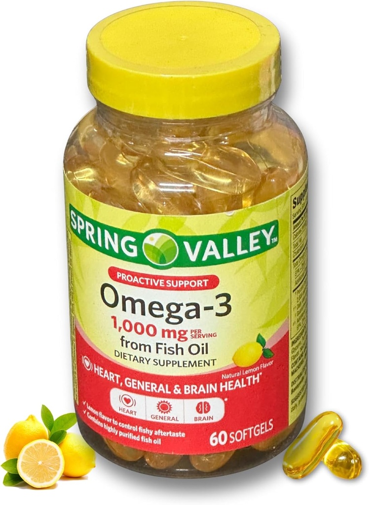 Omega 3 1000mg- Fish Oil 60 softgel (pakke med 1)