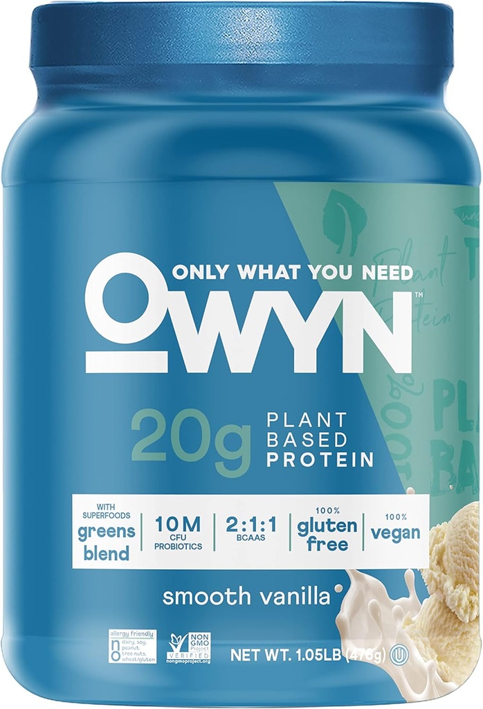 OWYN kun hvad du behøver Plant- baseret protein pulver, Glat Vanilla, 1,05 lbs