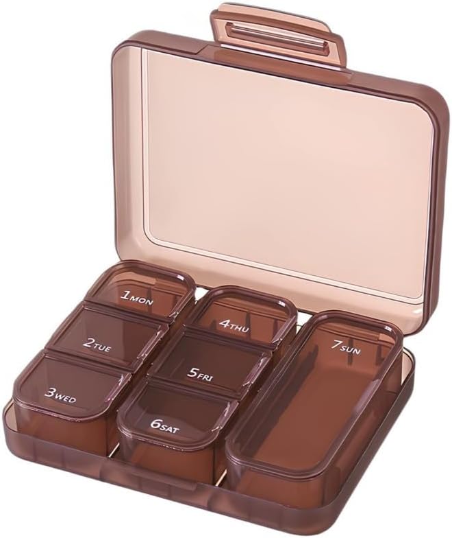 Lille Pill Box, Pill Case, Pill Organizer, Rejser Vandtæt Vandtæt Pocket Pill Box Medicin Organizer, Daily Pill Container for Pages Compact Travel Medicine Holder for Vitaminer Medicin Sort