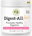 Wholistic Pet Organics Probiotics for Dogs with Digestive Enzymes & Prebiotic Fiber - 4 Oz - Daily Cat & Dog Probiotics for Digestive Health, Anti Diarrhea & Gut Support - Natural Powder Supplement
