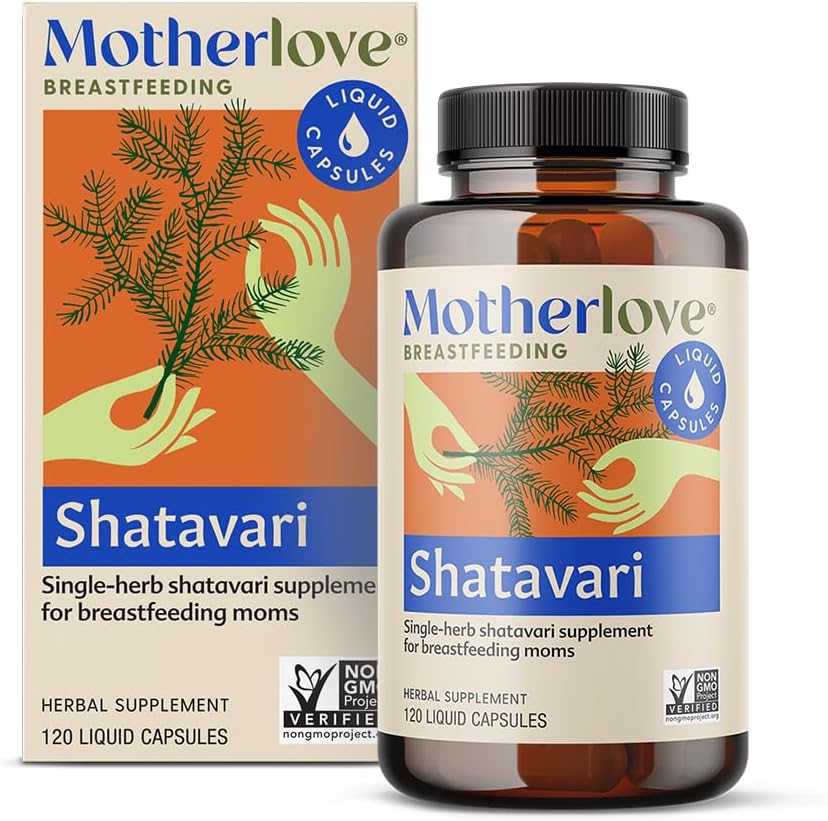 Motherlove Shatavari (120 Liquid caps) Amning supplement til støtte Breast Milk Supply under menstruation - Non-GMO, Økologiske urter, Vegan, Kosher