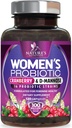 Probiotika til kvinder 60 Millioner CFU - 16 Strops, Prebiotika & Cranberry, PH Balance, fordøjelsessygdomme, vaginal & immunforsvar, Kvinder Probiotika til Gut Health, Hylde Stable - 120 Kapsler