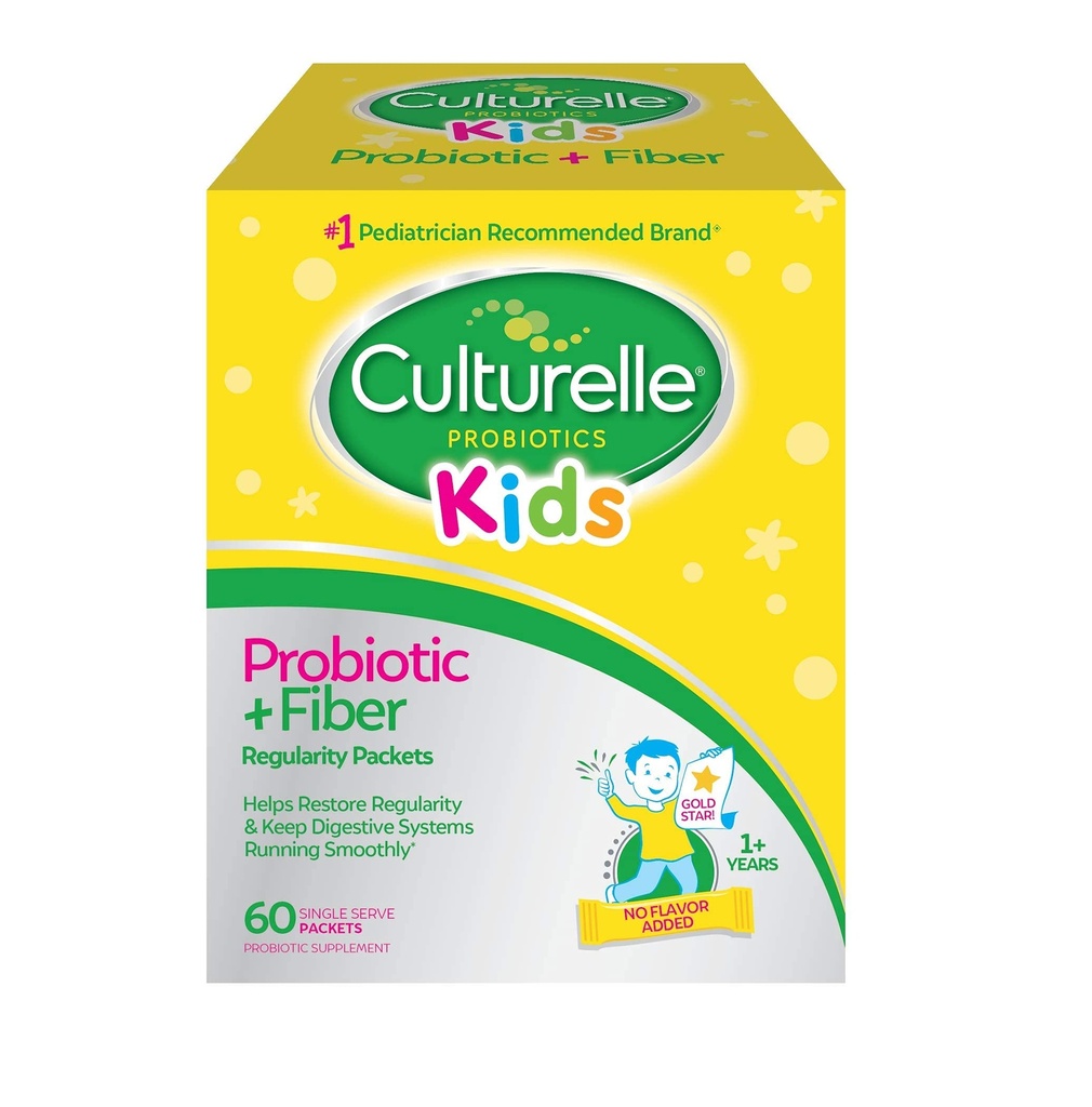 Kulturelle Kids Probiotiske + Fiber Pakninger (Age 3 +) - 60 Greve - fordøjelsesmæssig sundhed & immunforsvar - Hjælper med at genoprette regelmæssighed
