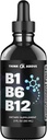 B1 B6 B12 Vitamin flydende dråber - Nerve, Energi, Hjerne Support - Fruity- Like Flavor - Methylcobalamin, Thiamin, Pyridoxin - 60 Day Supply - 2 oz - for mænd og kvinder - Simply Made