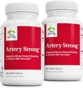 Terry naturligt Artery Strong - Cardio Sundhed & Vaskulære Elasticitet og styrke Support - Kardiovaskulær supplement med vitaminer A & D3 - Hjælpemidler Blodkar Elasticitet - 60 Softgels (pakke med 2)