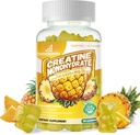 Creatin monohydrat Gummies Complex for mænd og kvinder -Advanced Formel W / L- Taurine + vitamin B12, Sukker Free Chewable Supplement, 90 Ananas Gummies